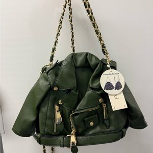 Green Convertible Backpack